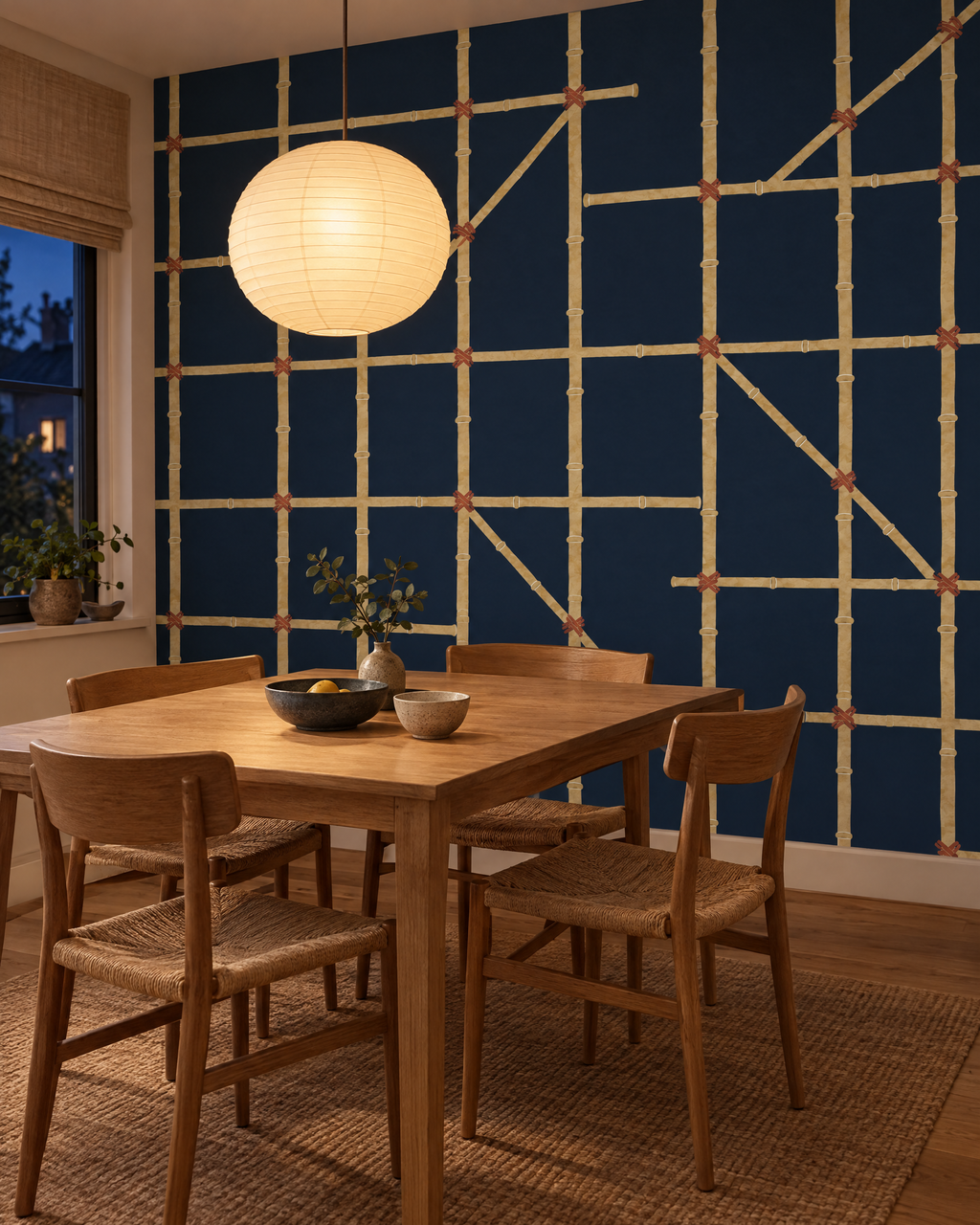 Scaffold, Night wallpaper hung in a room