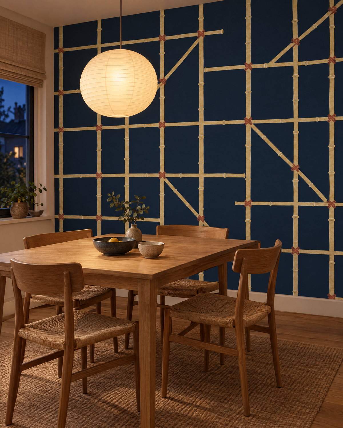 Scaffold, Night wallpaper hung in a room