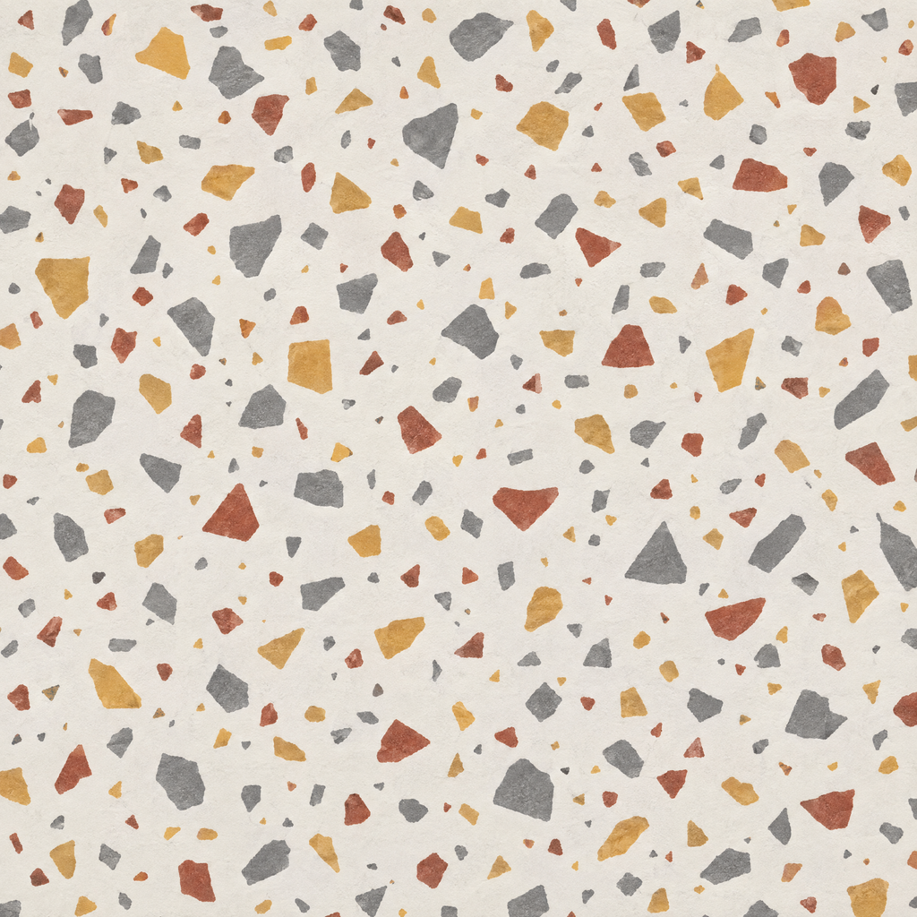Terrazzo, Chalk wallpaper, flat swatch